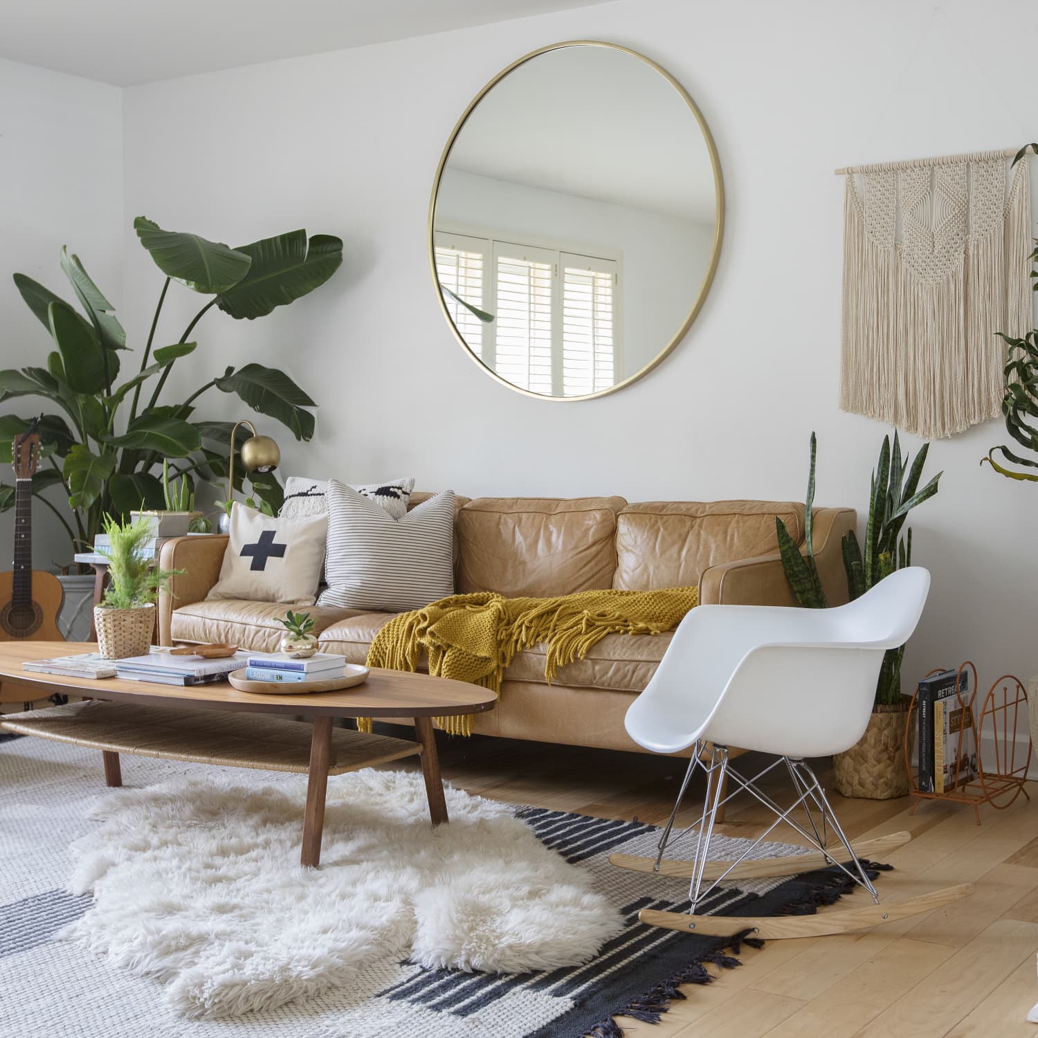 Layered rugs living outlet room